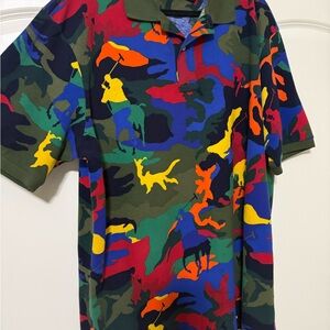 Polo Ralph Lauren Colorful Camouflage Polo Shirt 2XLT